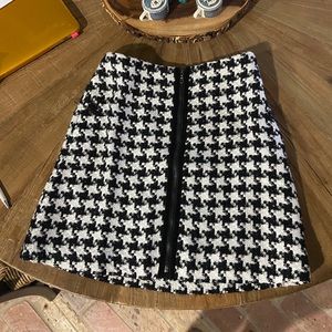Anthropologie Houndstooth A-Line Skirt